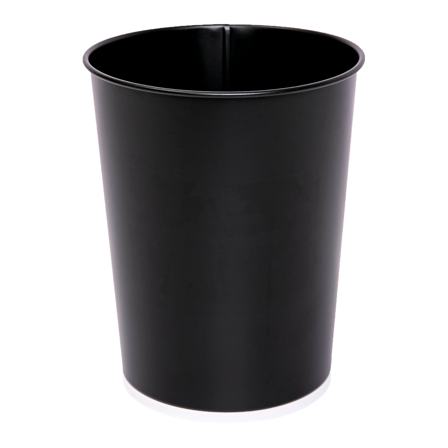 Metal Open Trash Bin - Matte Black, White Bottom