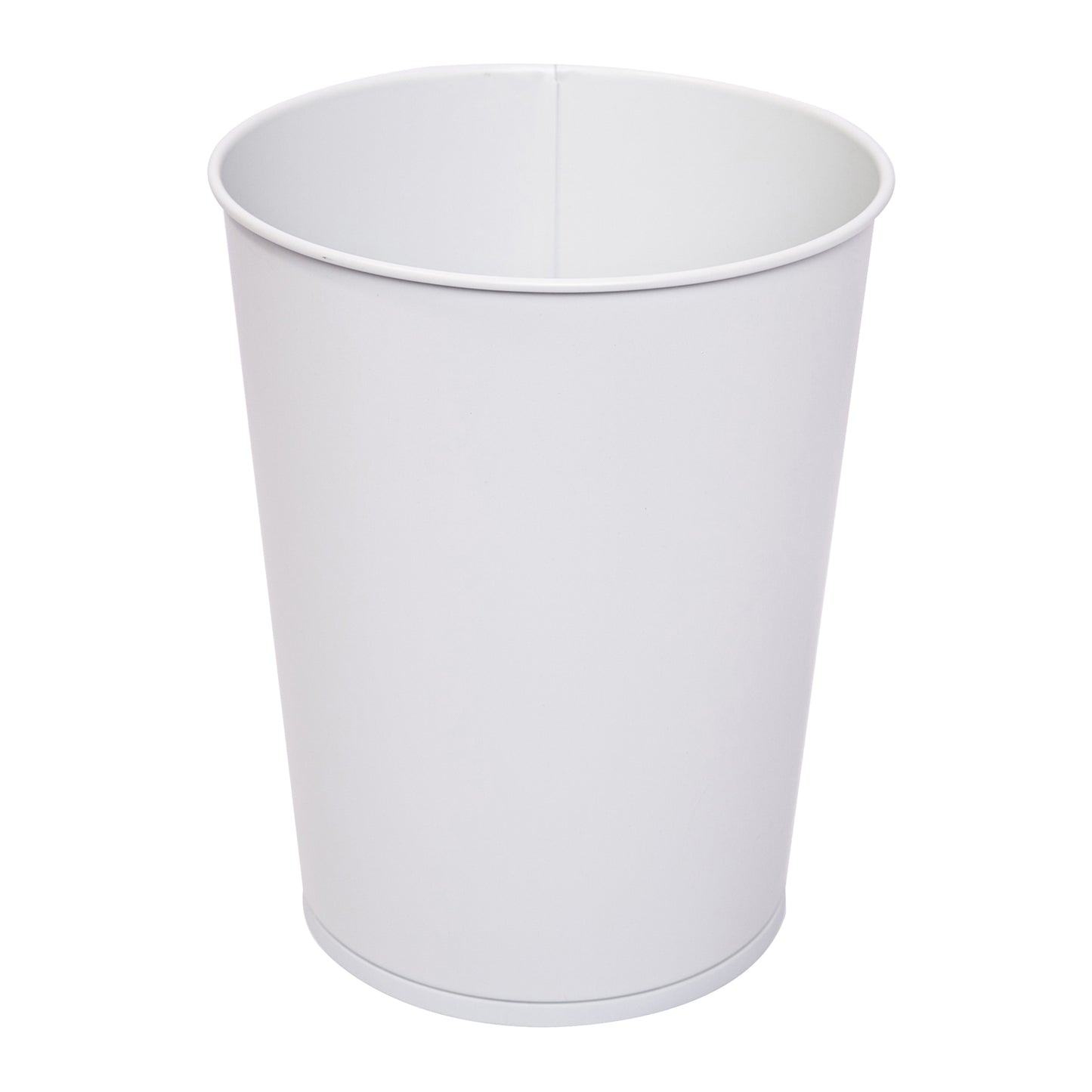 Metal Open Trash Bin - Matte White