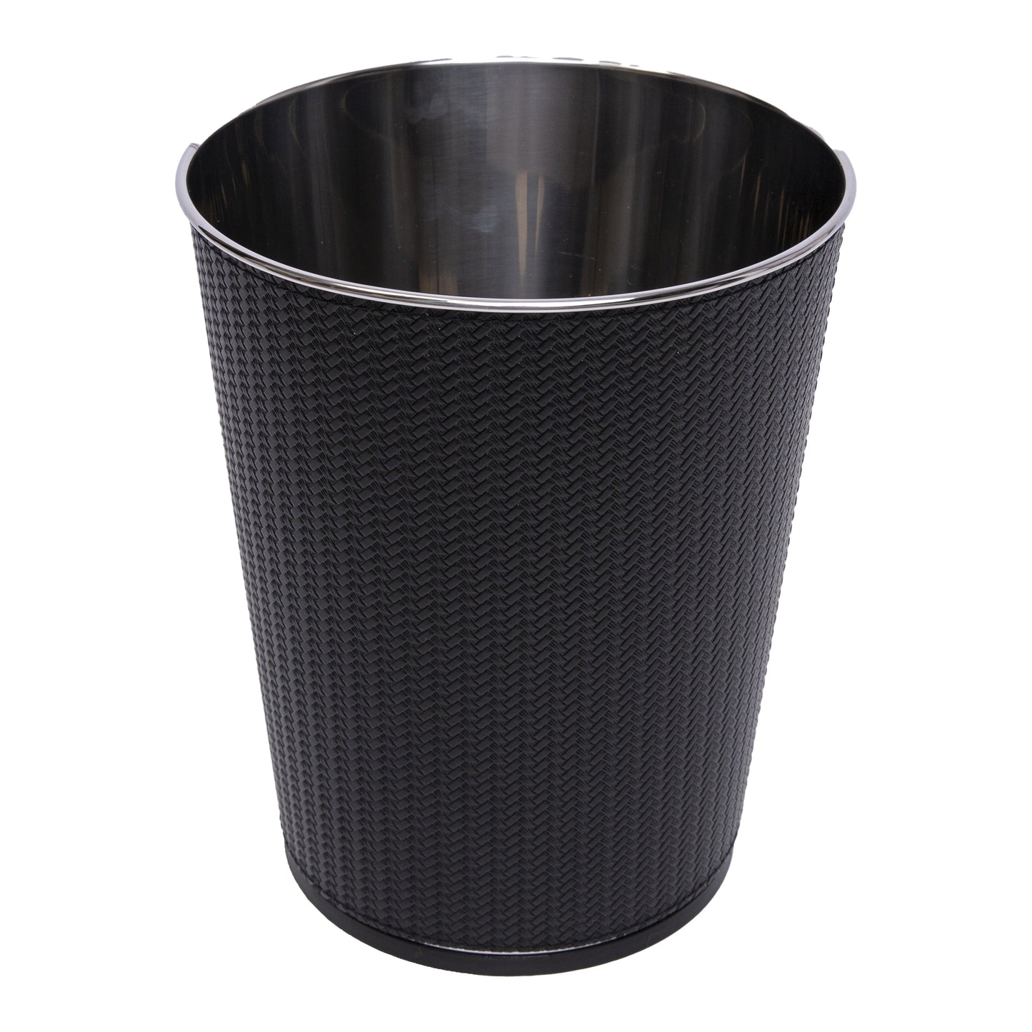 Metal Open Trash Bin - PU Leather Coated