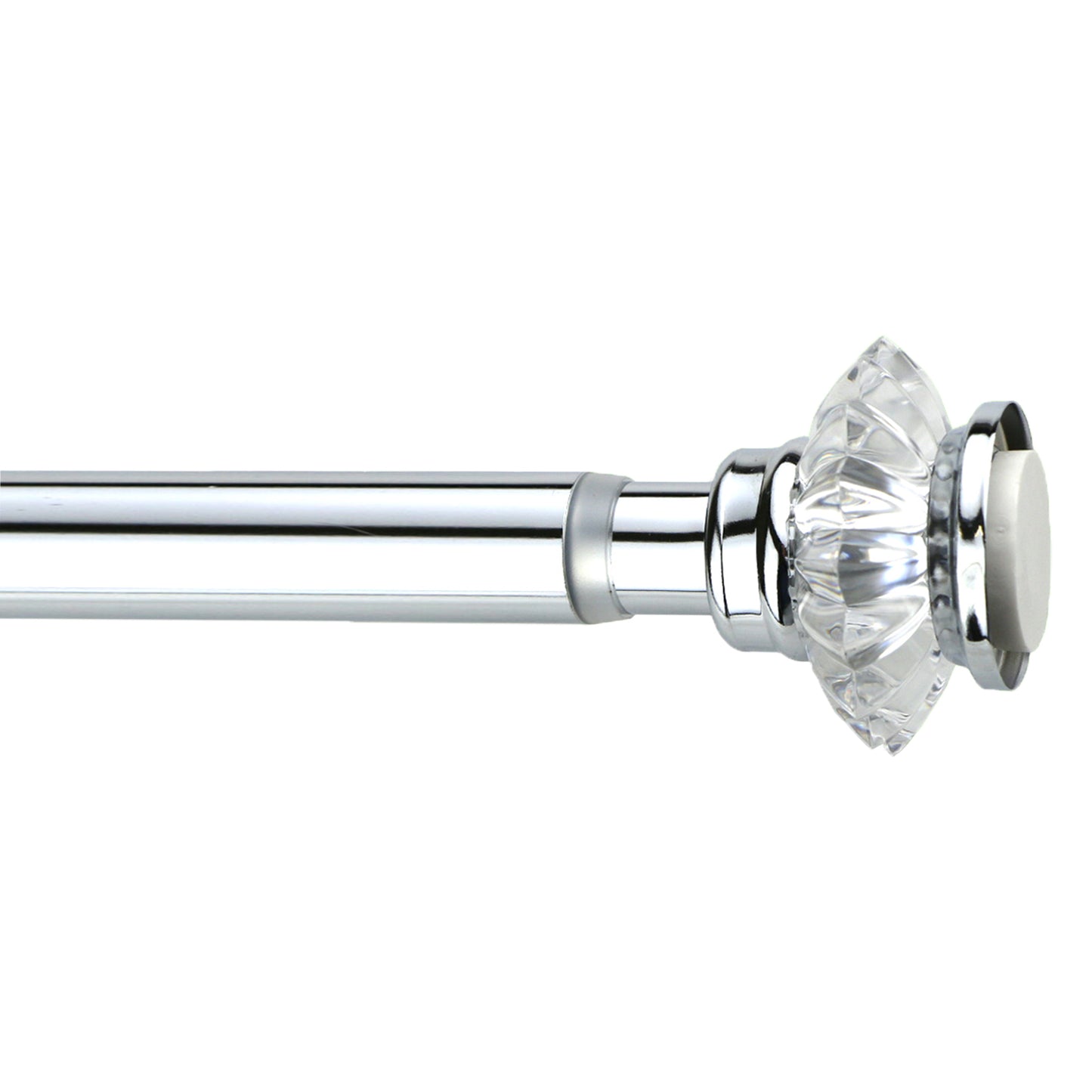 Crystal Flower Shower Curtain Tension Rod 42-72"