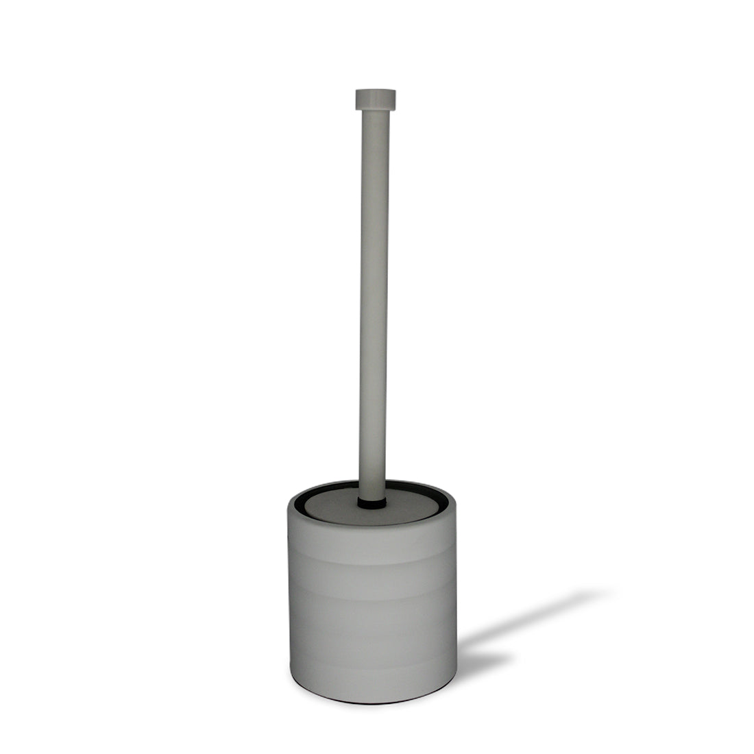 Short Toilet Brush Holders - Matte Grey Line Embossed