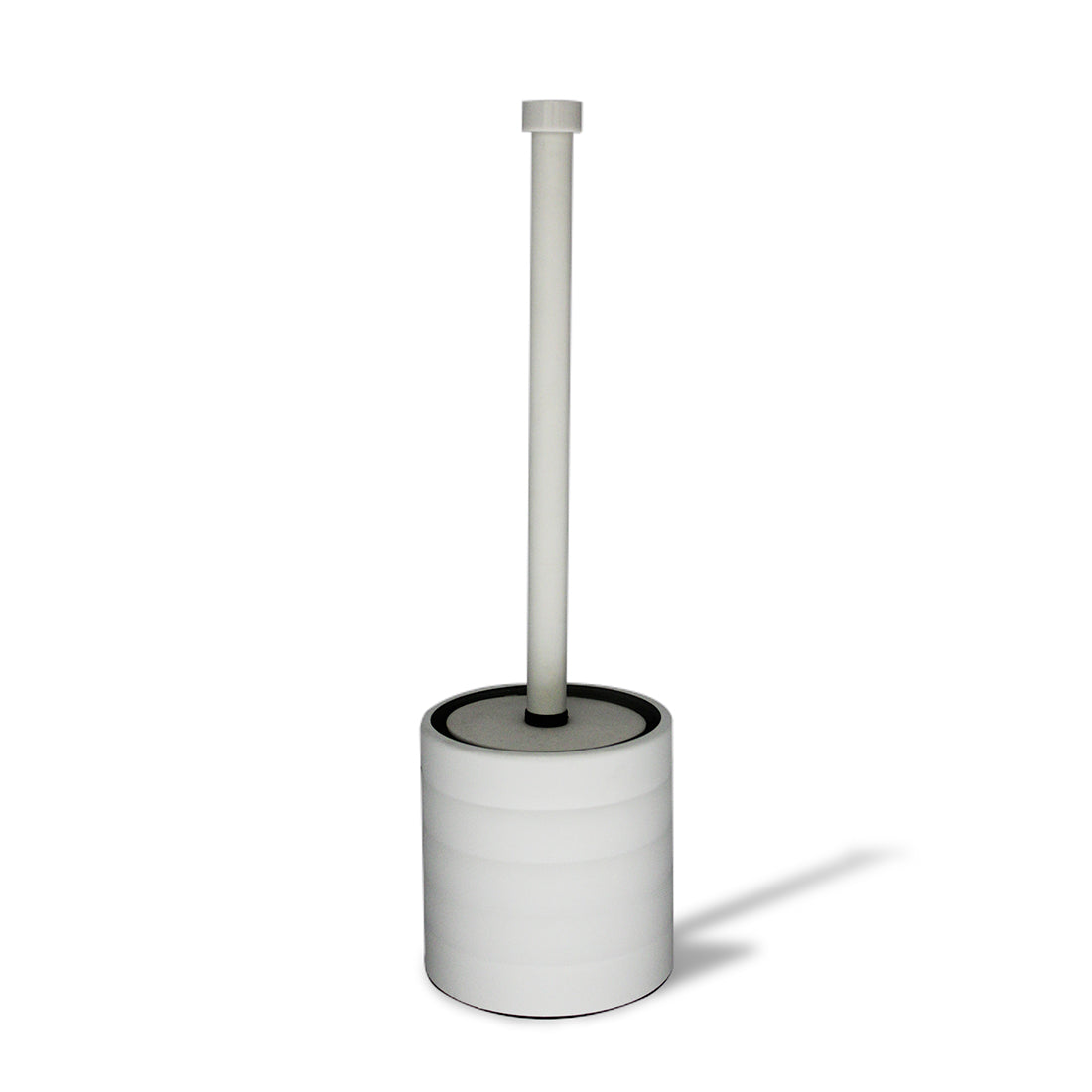 Short Toilet Brush Holders - Matte White Line Embossed