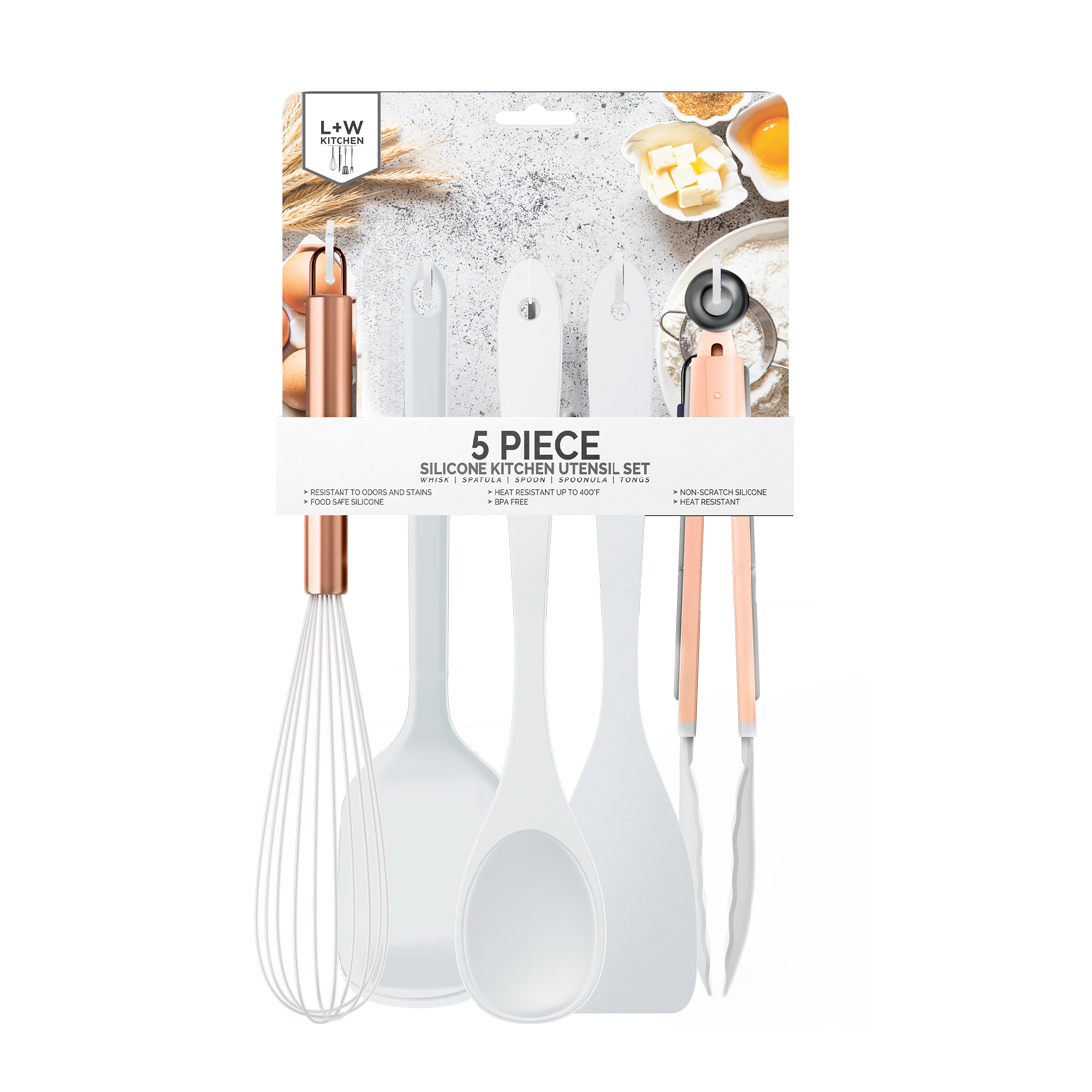 5 Piece Silicone Kitchen Utensil Set