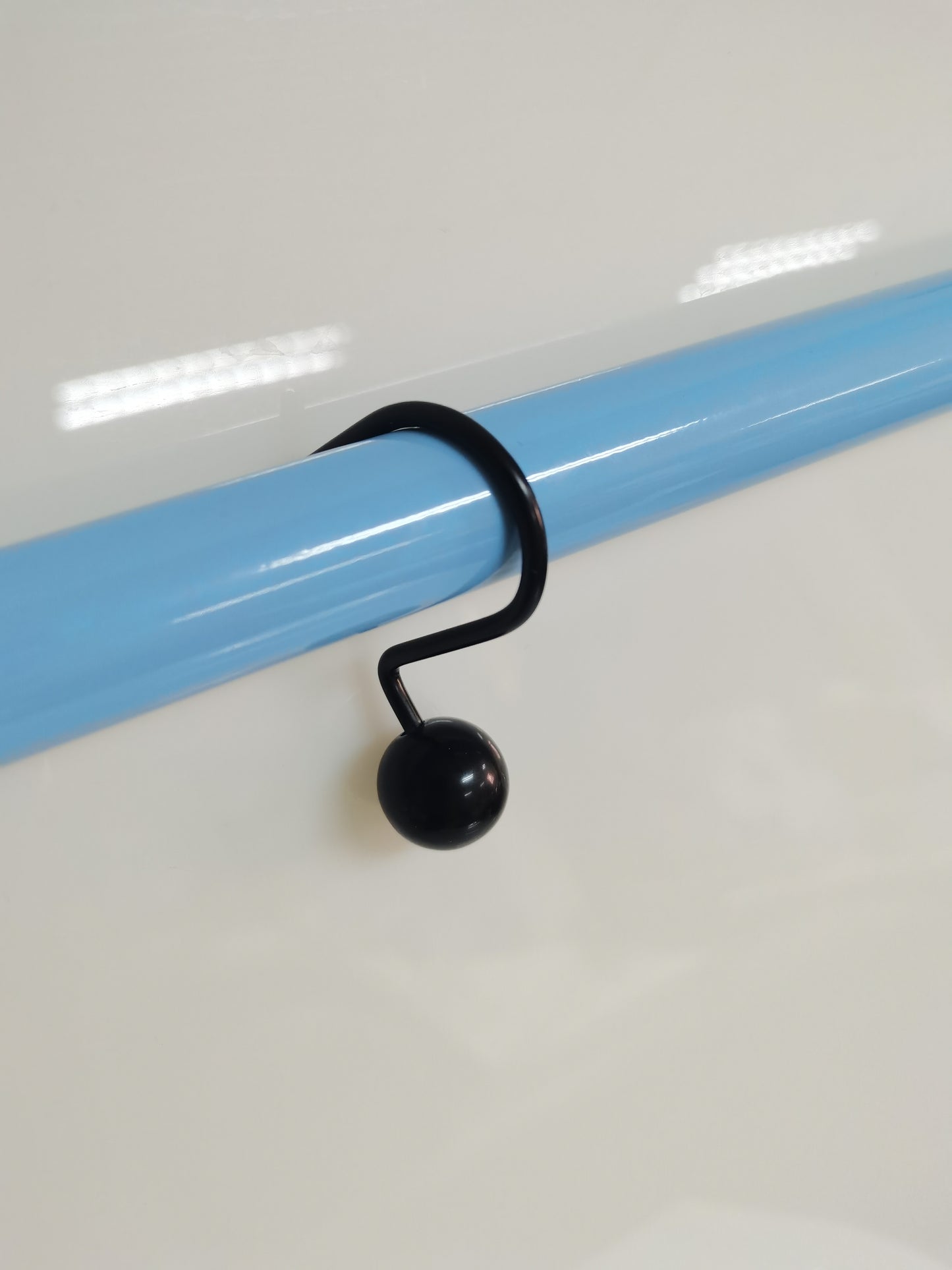 Modern Decor 12 Pack Shower Hooks Ball Design - Matte Black