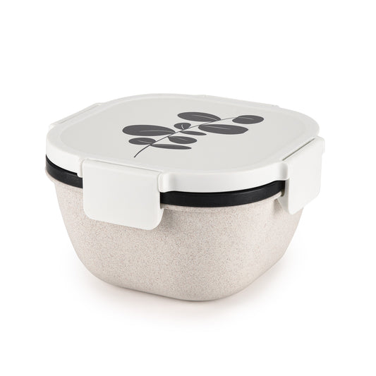 Husk Fiber Salad Bento Box With Cutlery & Dressing Holder