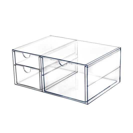 Clear Multi Use Pull Out 3 Drawer Storage Bin