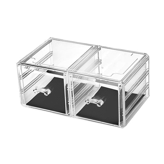Cosmetic Acrylic Makeup Organizer - 2 Drawer Chest Short