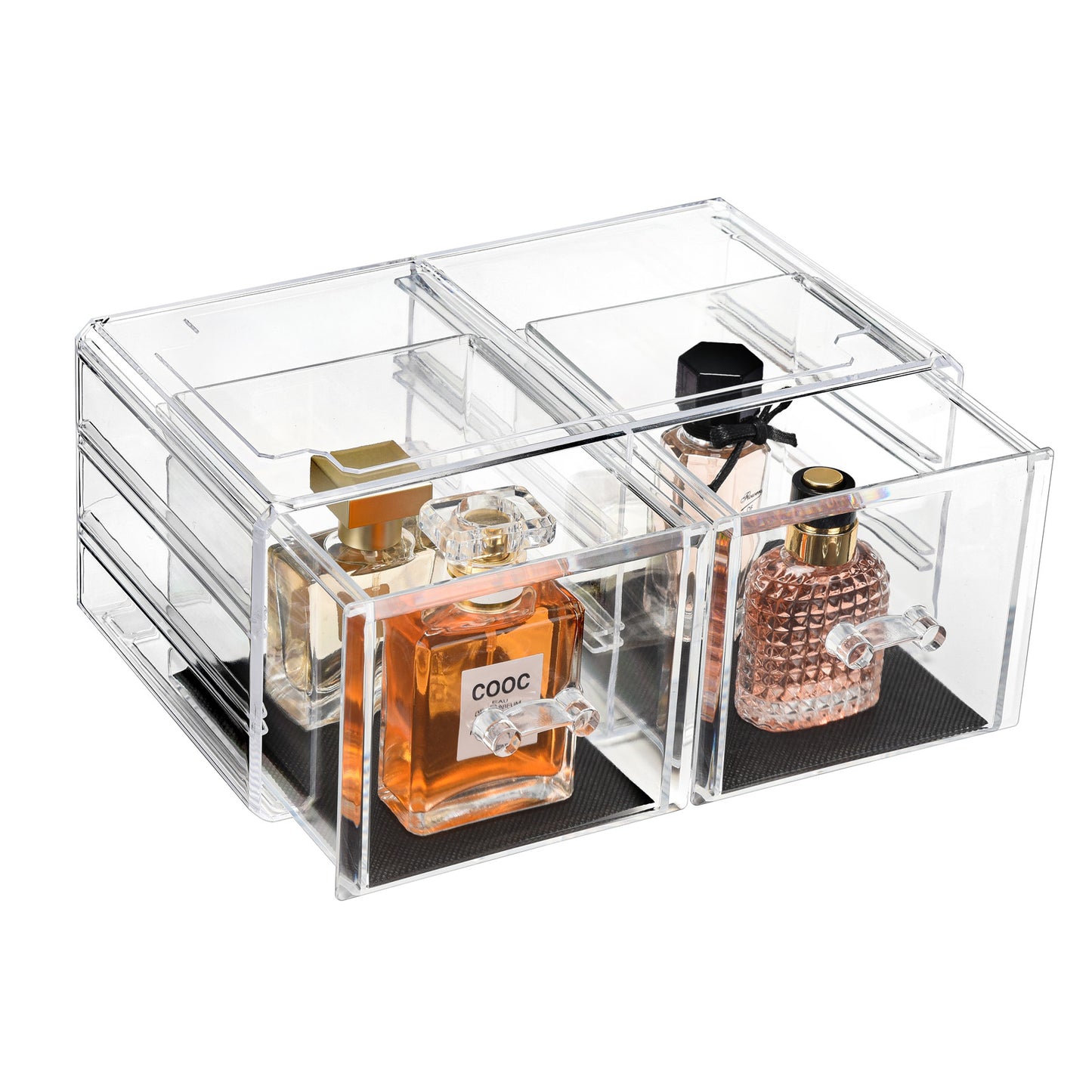 Cosmetic Acrylic Makeup Organizer - 2 Drawer Chest Short