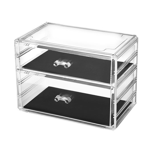 Cosmetic Acrylic Makeup Organizer - 2 Drawer Chest Tall
