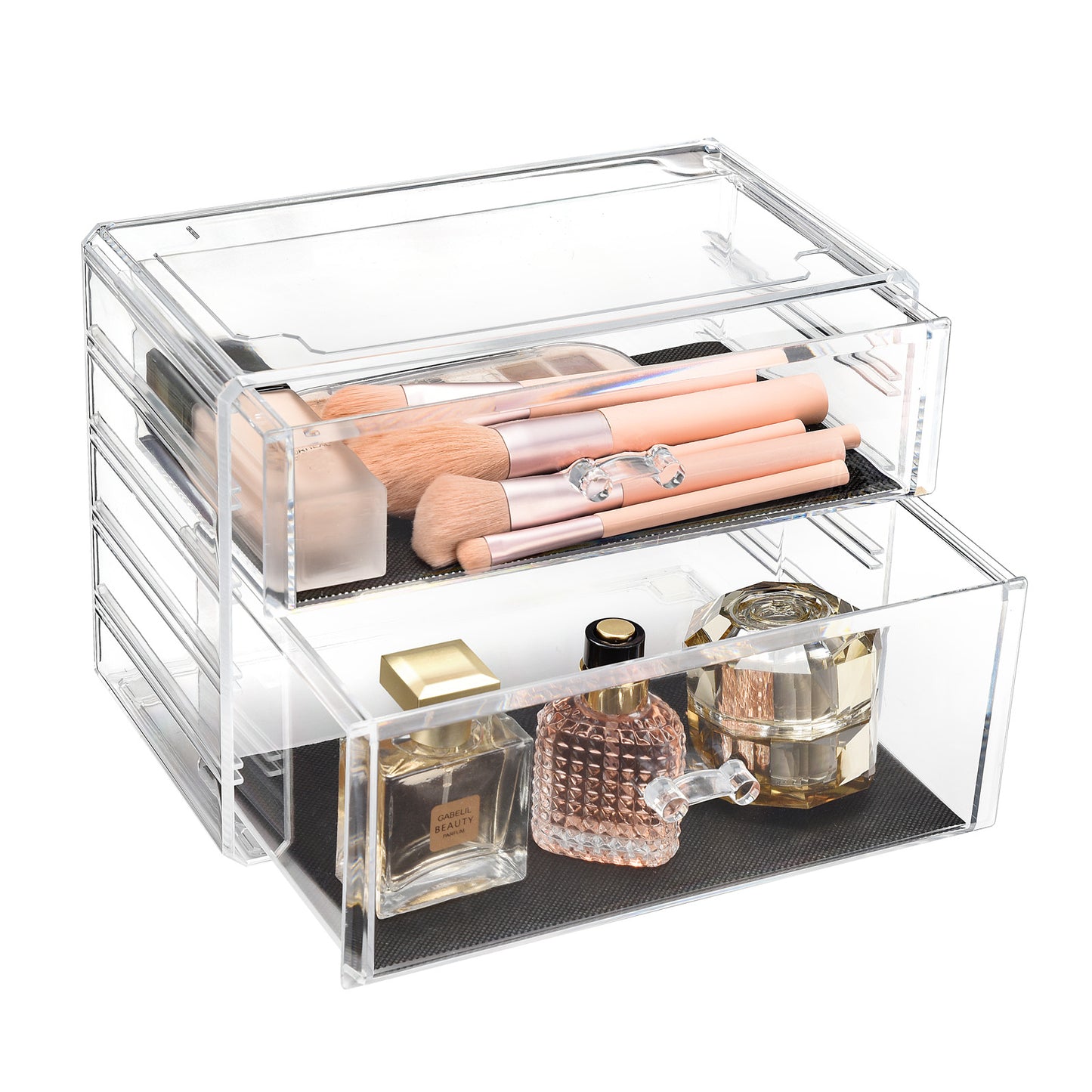 Cosmetic Acrylic Makeup Organizer - 2 Drawer Chest Tall