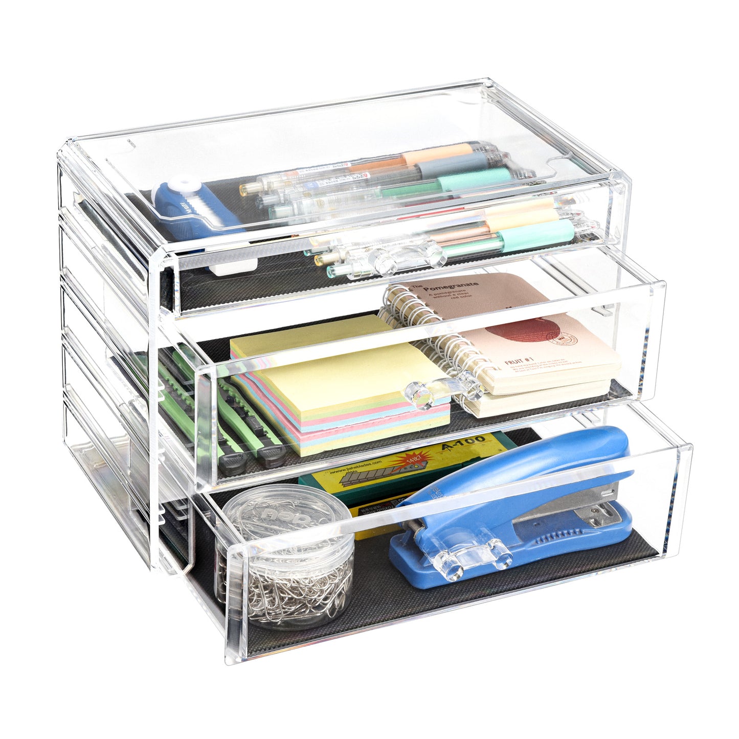 Cosmetic Acrylic Makeup Organizer - 3 Drawer Chest Tall