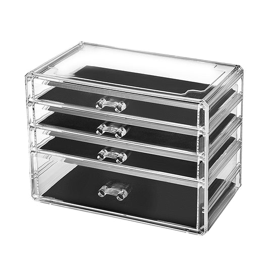 Cosmetic Acrylic Makeup Organizer - 4 Drawer Chest