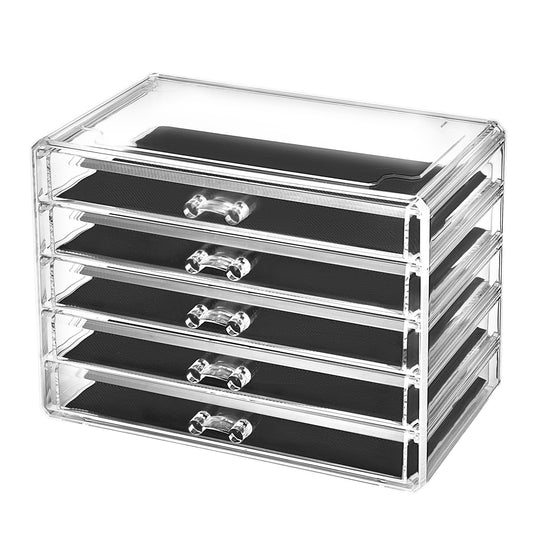 Cosmetic Acrylic Makeup Organizer - 5 Drawer Chest