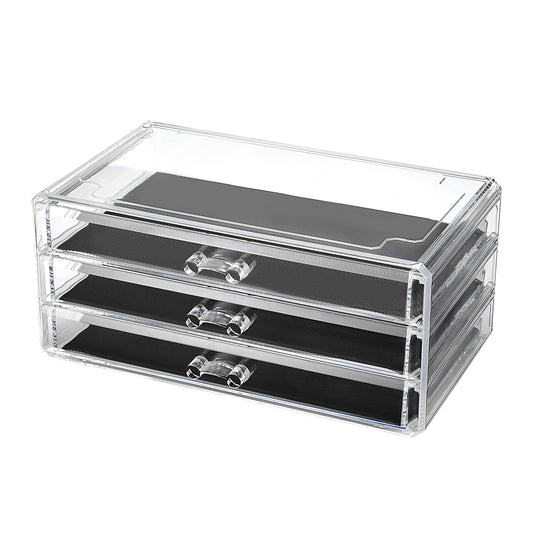 Cosmetic Acrylic Makeup Organizer - 3 Drawer Chest