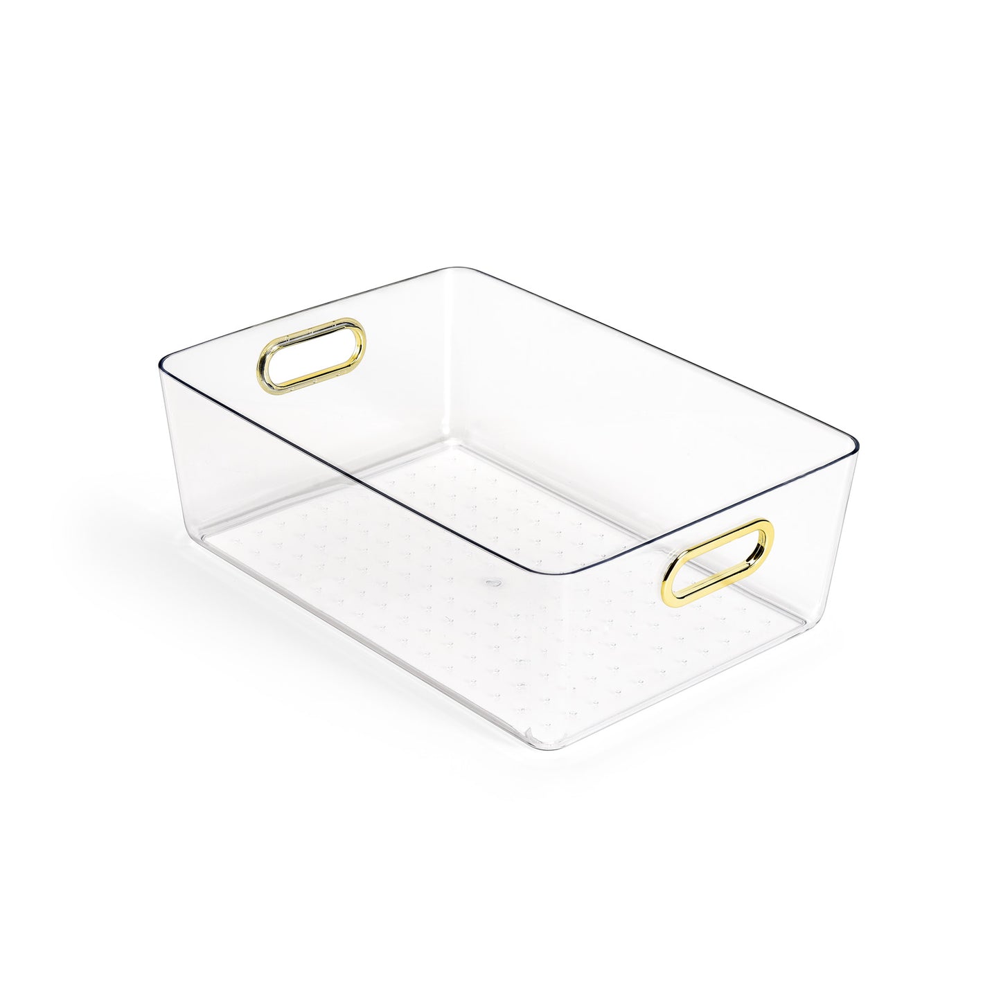 Multi Use Storage Bin With Gold Plated Handles - Medium