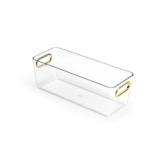 Multi Use Storage Bin With Gold Plated Handles - Small