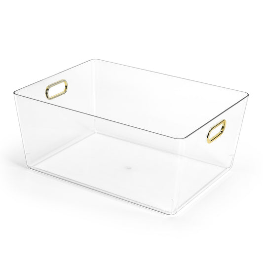 Multi Use Storage Bin With Gold Plated Handles - Large