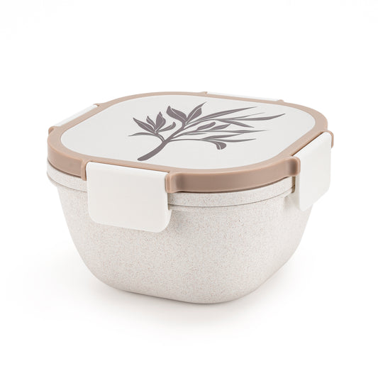 Husk Fiber Salad Bento Box With Cutlery & Dressing Holder