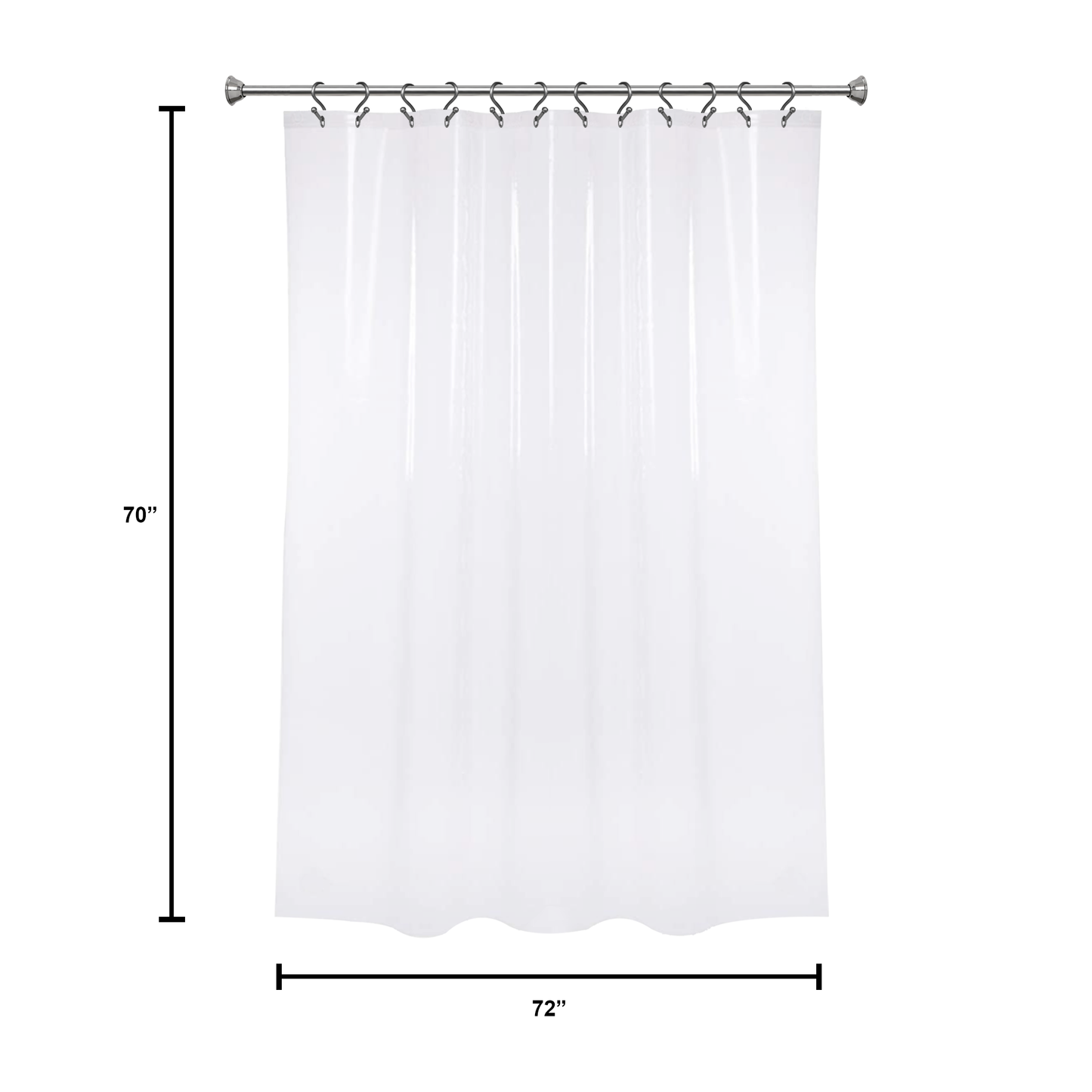 Heavy Weight PEVA Shower Liner 70" X 72" - CLEAR