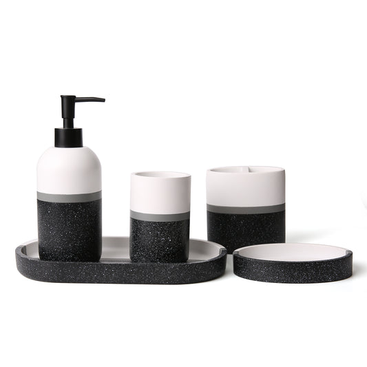 Modern Decor Bathroom Accessories - Black, Grey, White Sandstone