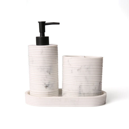 Modern Decor Bathroom Accessories - Striped Round Marble