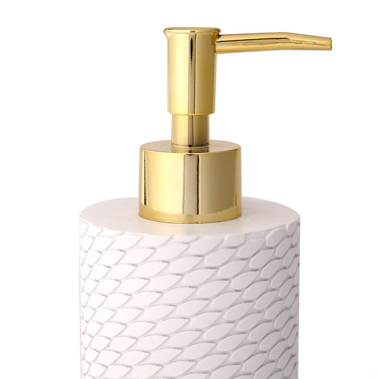 Modern Decor Bathroom Accessories - White & Gold Textured