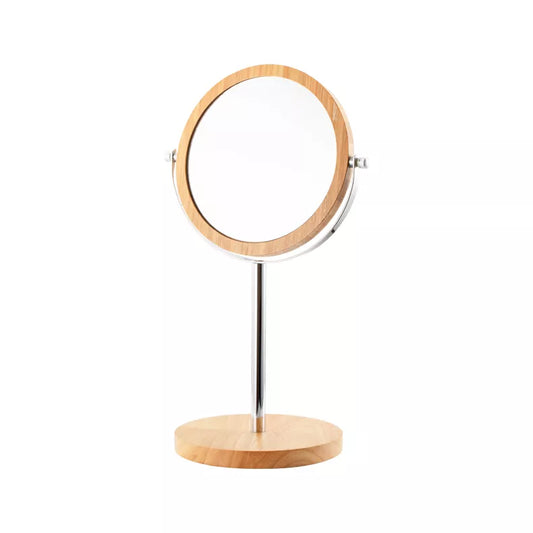 Vanity Mirror - Chrome With Bamboo Bottom & Top