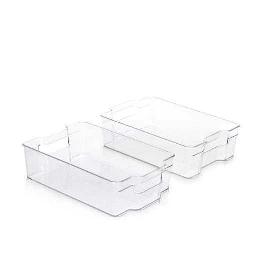 2 Pack Stackable Clear Multi Use Storage Bin