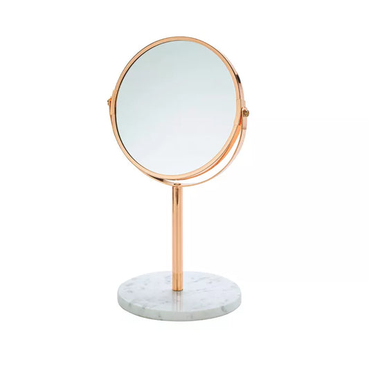 Vanity Mirror - Rose Gold With Round Marble Bottom