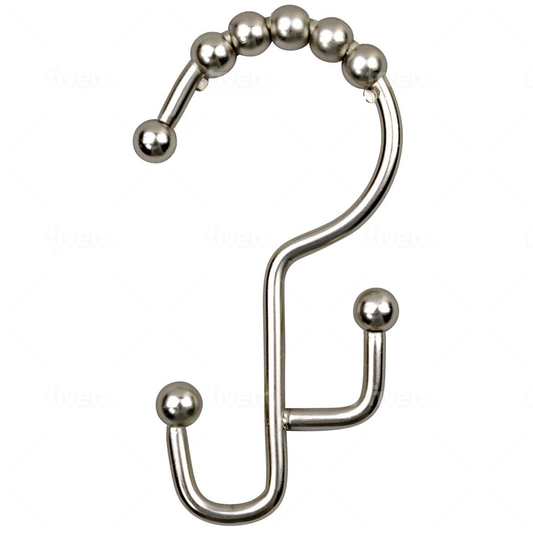 Modern Decor 12 Pack Nice Roller Hooks With Step Down - SATIN