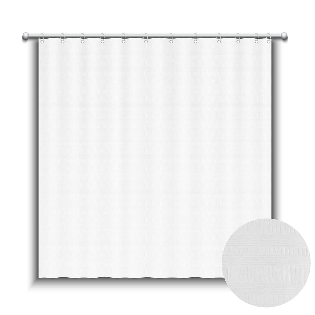Microfiber Shower Curtains - Textured Stripe