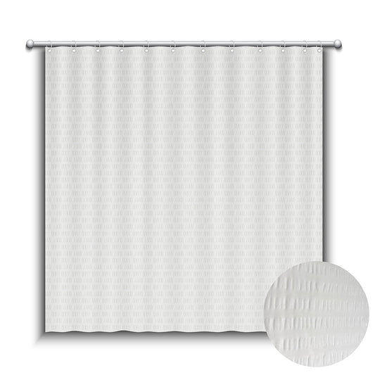 Microfiber Shower Curtains - Textured Waffle & Stripe