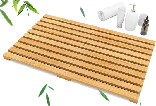 Bamboo Slatted Bath Mat - Natural