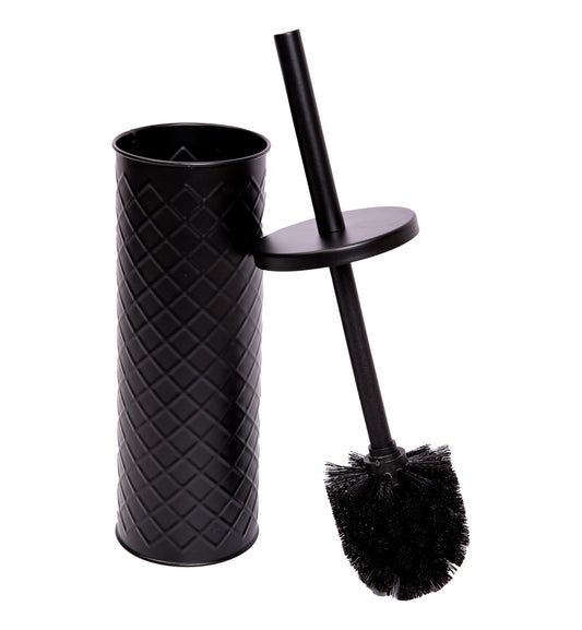 Toilet Brush Holders - Matte Black, Diamond Textured