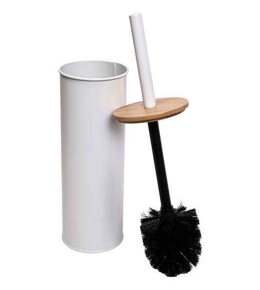 Bamboo Toilet Brush Holders - Matte White