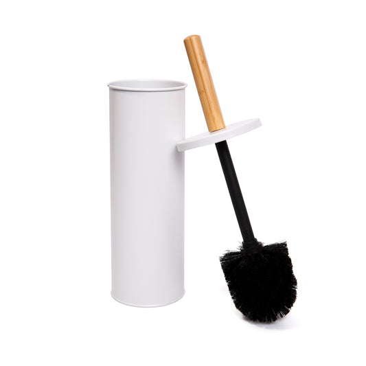Bamboo Toilet Brush Holders - Matte White