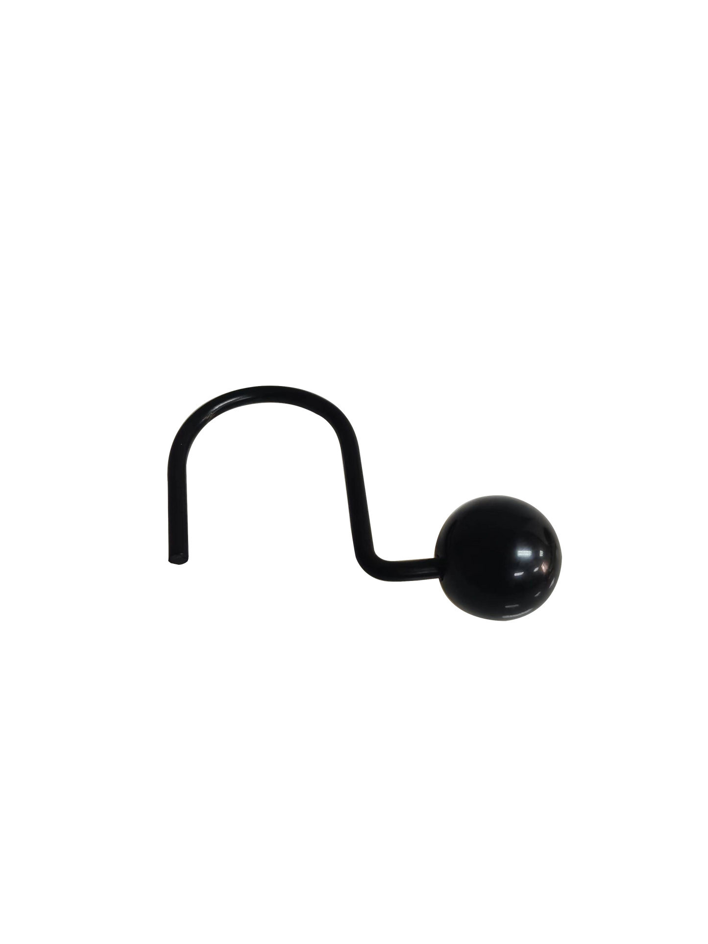 Modern Decor 12 Pack Shower Hooks Ball Design - Matte Black