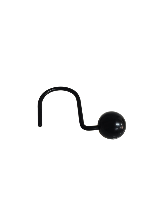 Modern Decor 12 Pack Shower Hooks Ball Design - Matte Black