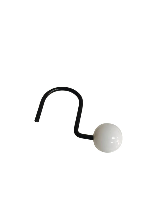 Modern Decor 12 Pack Shower Hooks Ball Design - Matte White